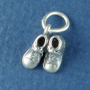 Baby Booties 3D Sterling Silver Charm Pendant