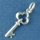Key Sterling Silver Charm Pendant Great Addition to a Chram Bracelet