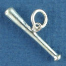 Baseball Bat 3D Sports Sterling Silver Charm Pendant
