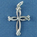 Cross from Over Lapping S Design Sterling Silver Charm Pendant
