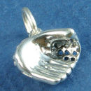 Baseball Glove 3D Sports Sterling Silver Charm Pendant