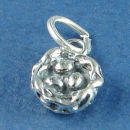 Birds Nest with Eggs 3D Sterling Silver Charm Pendant