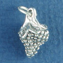 Grape Cluster 3D Food Sterling Silver Charm Pendant