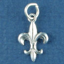 Fleur de Lis Medium Sterling Silver Charm Pendant