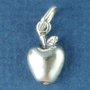 School Apple Child's Sterling Silver Charm for Chram Bracelet or Necklace Pendant