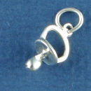 Baby Pacifier 3D Sterling Silver Charm Pendant