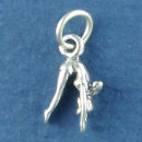 Diver Female 3D Swimming Sterling Silver Charm Pendant Charm Bracelet Size
