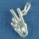 Hand Peace Charm Sterling Silver