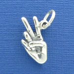 Peace Sign Charm Sterling Silver