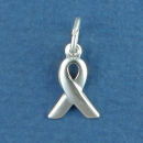 Awareness Ribbon Charm Sterling Silver Small