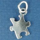 Puzzle Piece 3D Sterling Silver Charm Pendant add to a Charm Bracelet