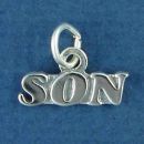 Family Son Word Phrase Sterling Silver Charm Pendant