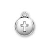 Inspiration Round Domed Cross Sterling Silver Charm