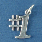 Number 1 Charm Sterling Silver Pendant