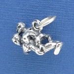 Sterling Silver Wrestling Charm for Necklace
