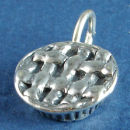Pie 3D Food Sterling Silver Charm Pendant use on a Charm Bracelet