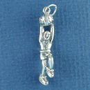 Basketball Player Boy 3D Dunk Shot Sports Sterling Silver Charm Pendant