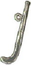Hockey Stick 3D Sterling Silver Charm Pendant