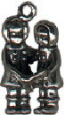 Girls Singing 3D Sterling Silver Charm Pendant