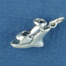 Ladies Wedge Heel Shoe 3D Sterling Silver Charm Pendant