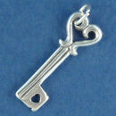 Key 3D Sterling Silver Charm Pendant