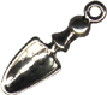 Garden Trowel 3D Sterling Silver Charm Pendant