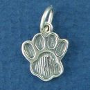 Paw Charm Sterling Silver Pendant Medium School Mascot