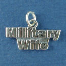 Military Wife Sterling Silver Charm Pendant