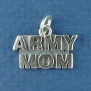 Military Army Mom Sterling Silver Charm Pendant
