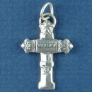 Christian Cross with Word Rejoice Sterling Silver Charm Pendant