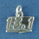 Marathon Half 13.1 Running Sports Sterling Silver Charm Pendant