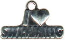 I love Swimming Charm Sterling Silver