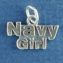 Military Navy Girl Sterling Silver Charm Word Phase Pendant