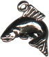 Fish, Trout Small 3D Sterling Silver Charm Pendant