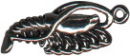 Shrimp Small 3D Sterling Silver Charm Pendant