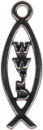 Religious Christian Fish Ichthus with WWJD What Would Jesus Do Sterling Silver Charm