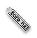 Marathon Gotta Run Word Phrase Sterling Silver Charm Pendant