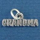 Grandma Word Phrase Sterling Silver Charm Pendant