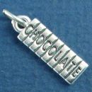Chocolate Bar Sterling Silver Charm 3D Pendant