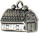 Barn 3D Farm Building Sterling Silver Charm Pendant