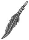 Feather Small 3D Sterling Silver Indian Charm Pendant