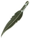 Feather Medium 3D Sterling Silver Indian Charm Pendant