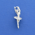 Ballerina in Pirouette Pose Ballet Charm Sterling Silver