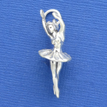 Ballerina in Pirouette Charm Sterling Silver