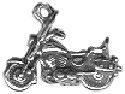 Motorcycle 3D Sterling Silver Charm Pendant
