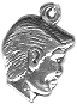 Silhouette Boy Head 3D Sterling Silver Charm Pendant