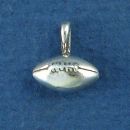 Football Small 3D Sterling Silver Charm Pendant