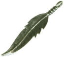 Feather  Large 3D Sterling Silver Indian Charm Pendant