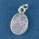 Easter Egg with Purple Enamel Sterling Silver Charm Pendant