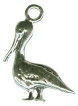 Bird: Pelican 3D Sterling Silver Charm Pendant